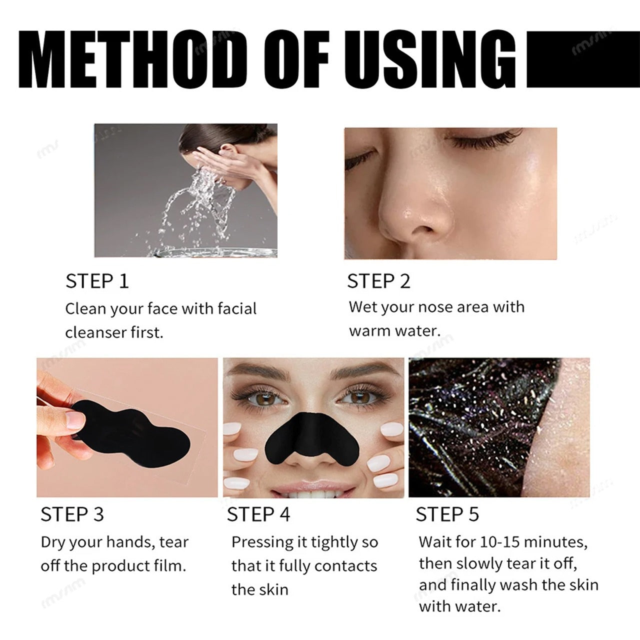 Blackhead Nose Patches, Bamboo Charcoal Nose Mask