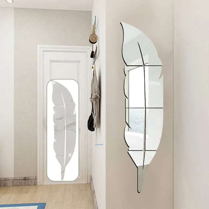 ✨ 3D Leaf Mirror Wall Decor – Stick Removable Wall Art