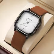 Men'S Trendy Square Quartz Watch with a Scale Dial