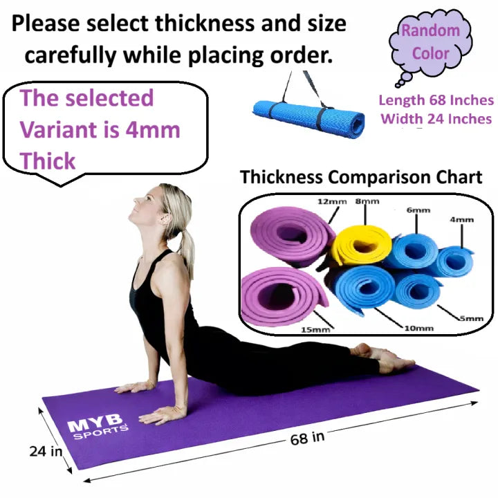 Premium Yoga Mat with Carry Strap – Eco-Friendly Fitness Mat