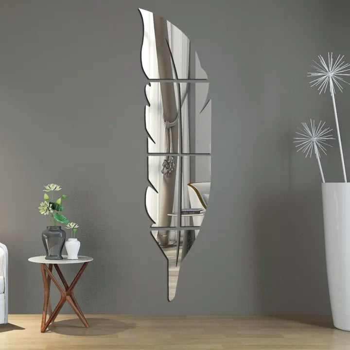 ✨ 3D Leaf Mirror Wall Decor – Stick Removable Wall Art