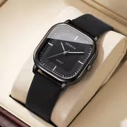 Men'S Trendy Square Quartz Watch with a Scale Dial