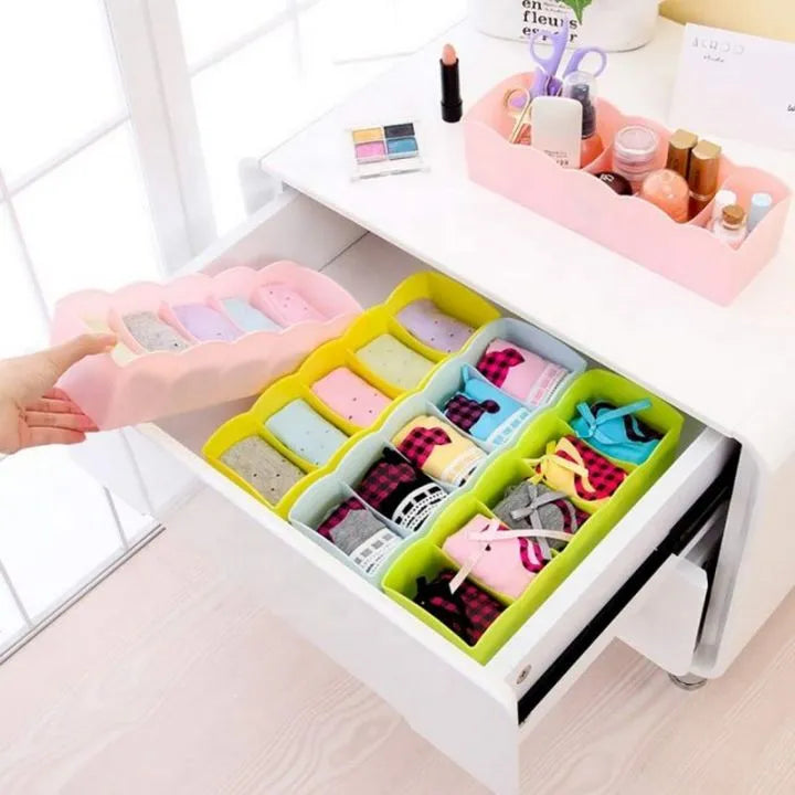 5-Grid Plastic Organizer Drawer Box – Storage Divider