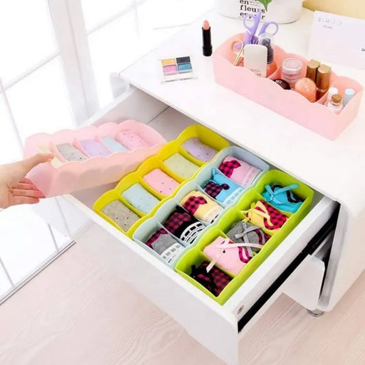 5-Grid Plastic Organizer Drawer Box – Storage Divider
