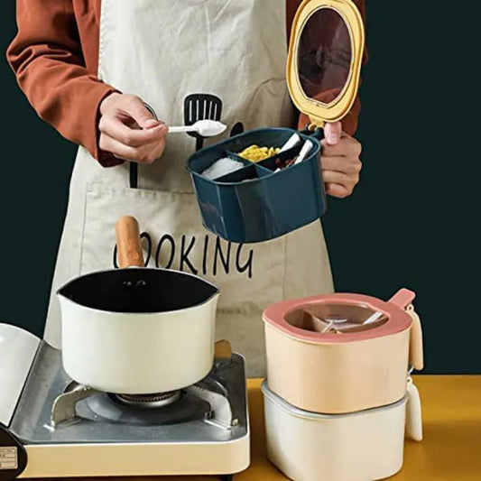 🍽️ 4-In-1 Partition Kitchen Seasoning Box – Multi-Compartment Container