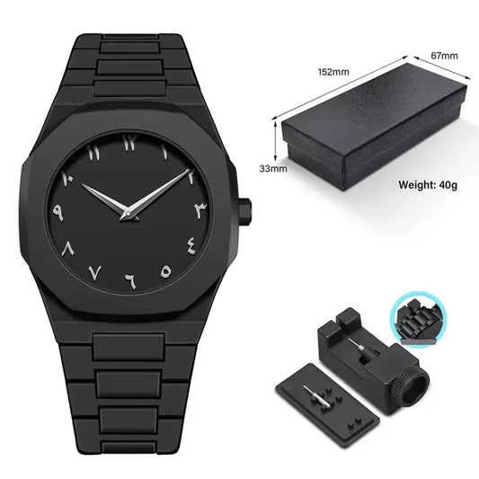 Black Arabic Watch for Men – Premium Wrist Watch