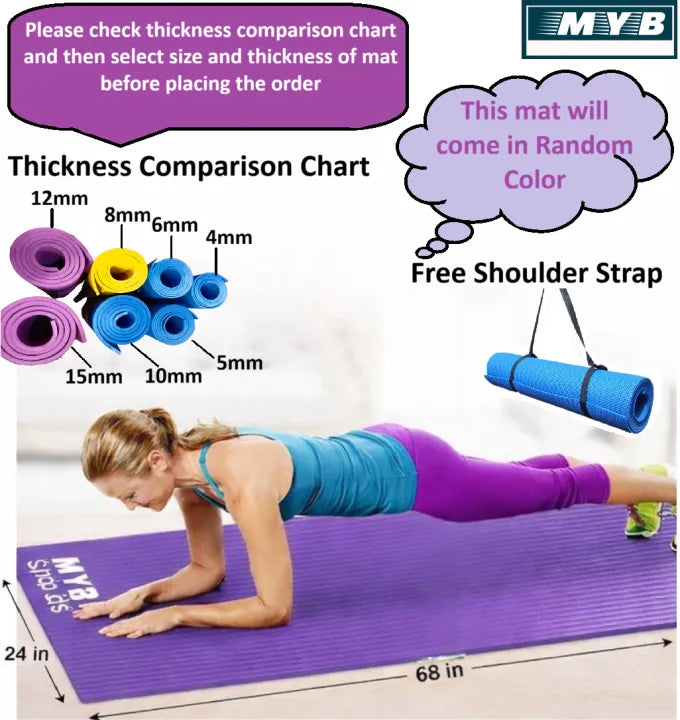 Premium Yoga Mat with Carry Strap – Eco-Friendly Fitness Mat