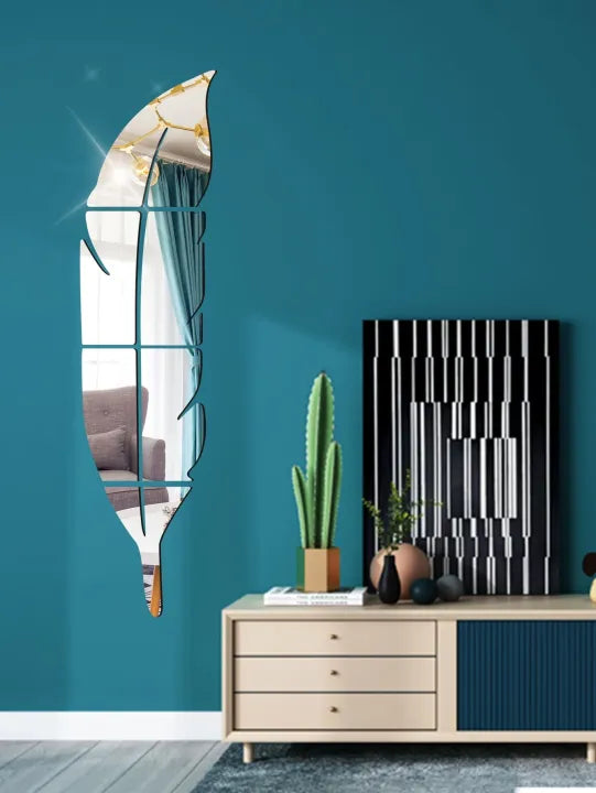 ✨ 3D Leaf Mirror Wall Decor – Stick Removable Wall Art