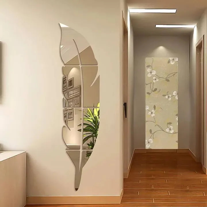 ✨ 3D Leaf Mirror Wall Decor – Stick Removable Wall Art