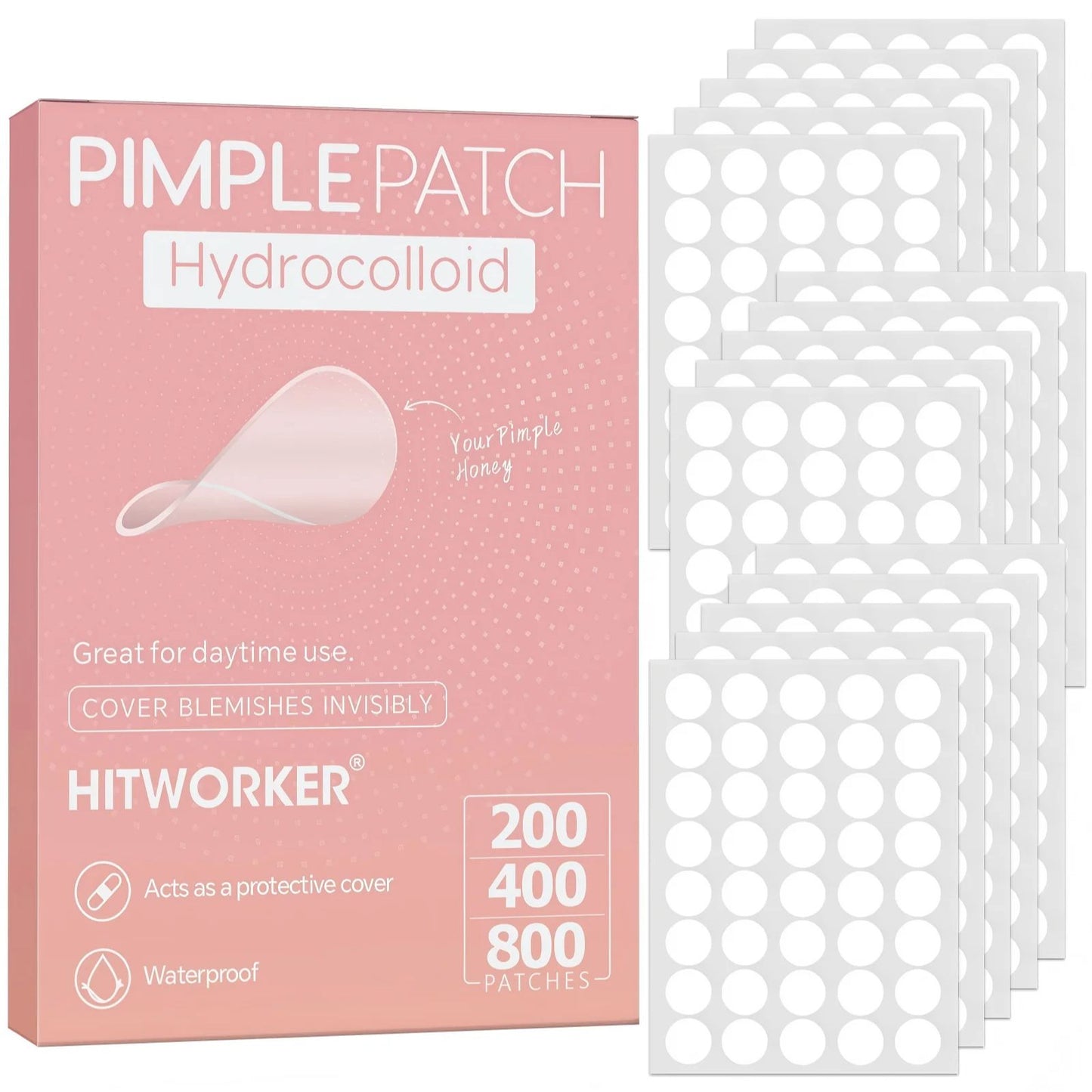 HITWORKER Pimple Patches – Salicylic Acid & Tea Tree, Light Beige